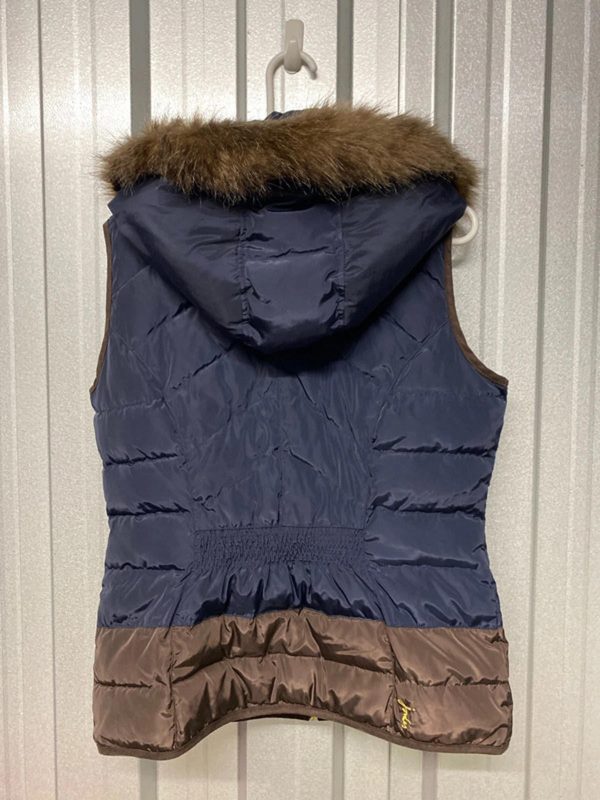 Joules Hooded Gilet Fur lined size 14 Blue