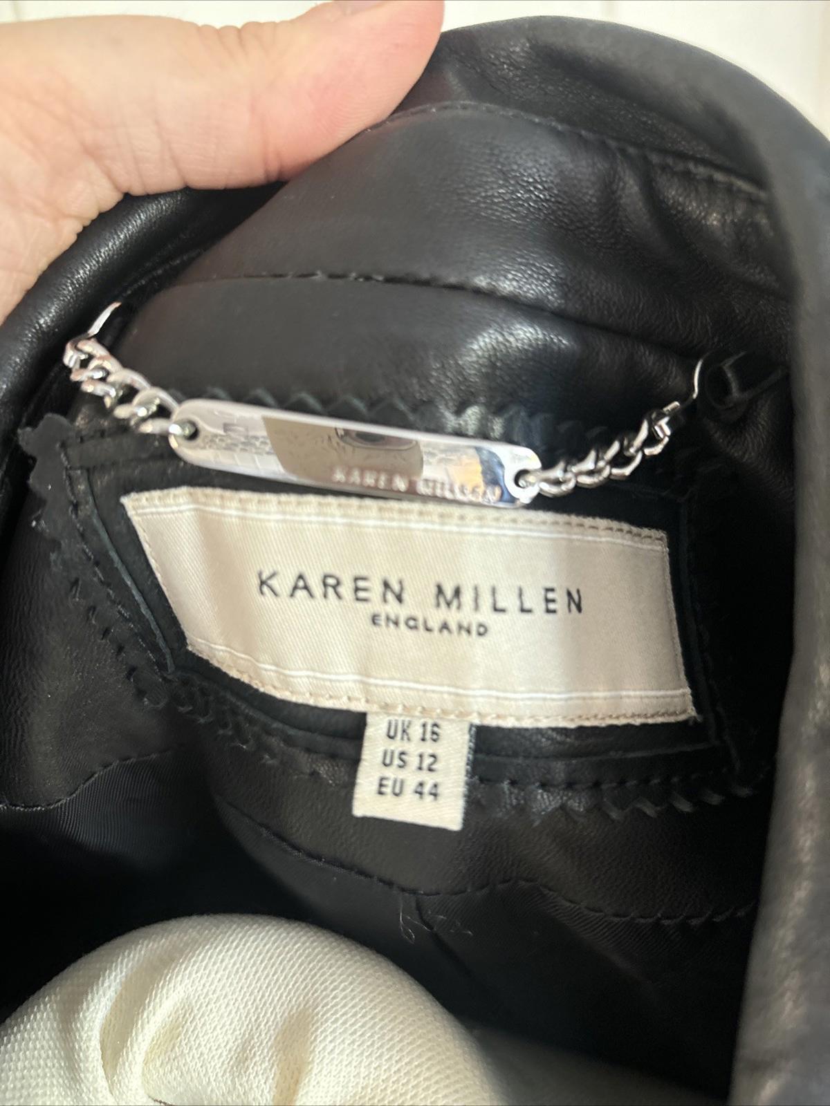 Karen Millen 100% Real Leather Jacket Uk 16
