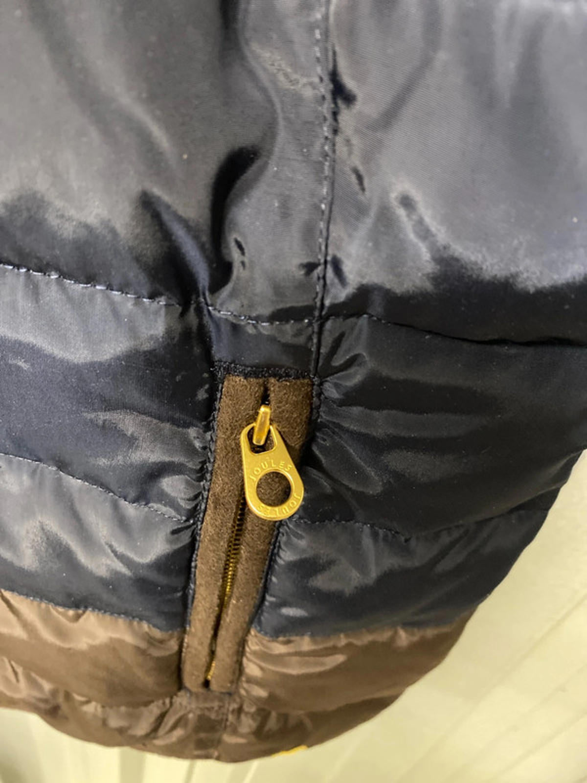 Joules Hooded Gilet Fur lined size 14 Blue