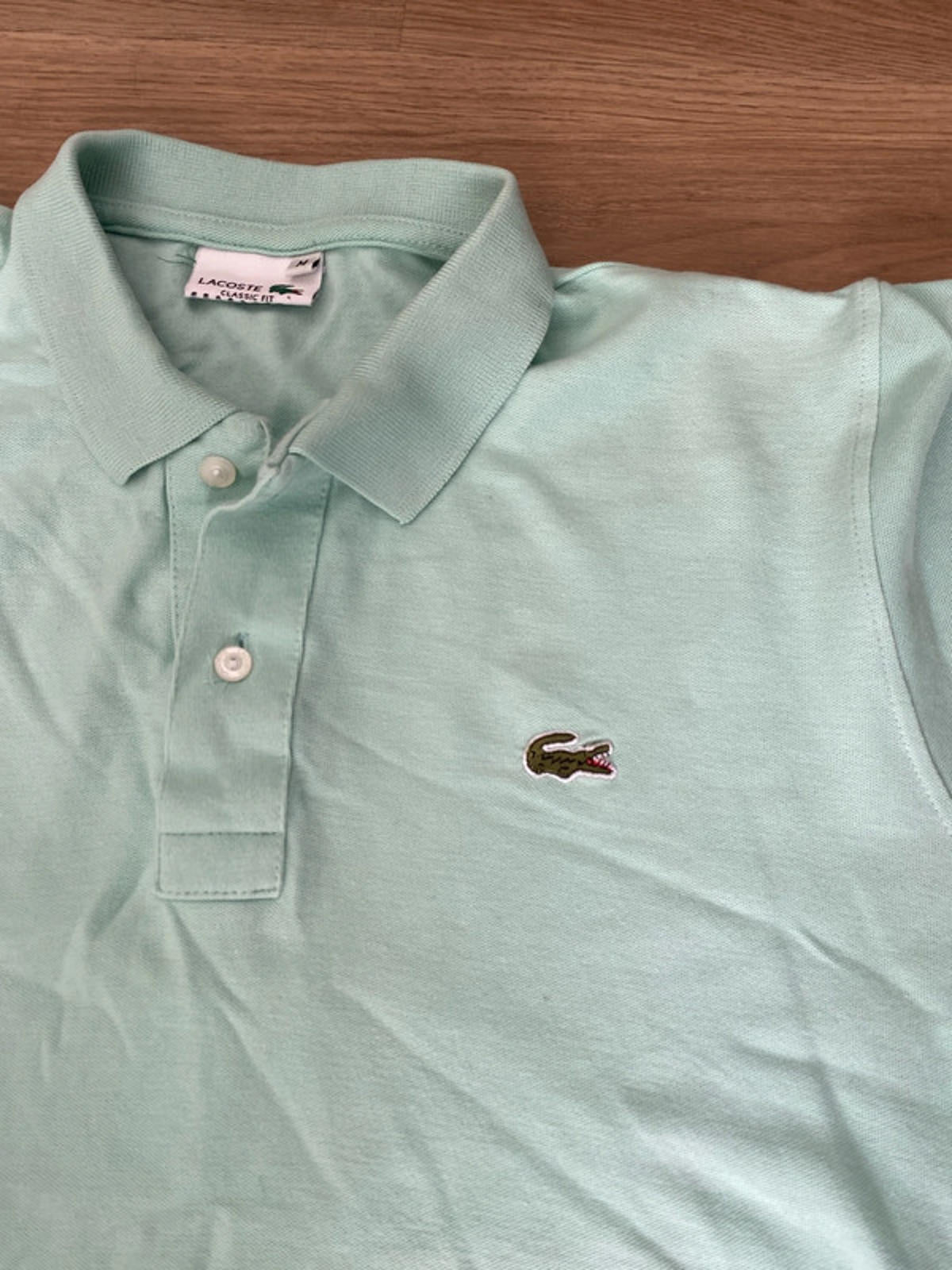 Lacoste mint coloured polo shirt medium
