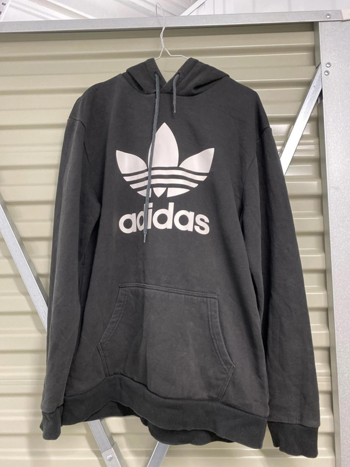 Adidas hoodie large black mens