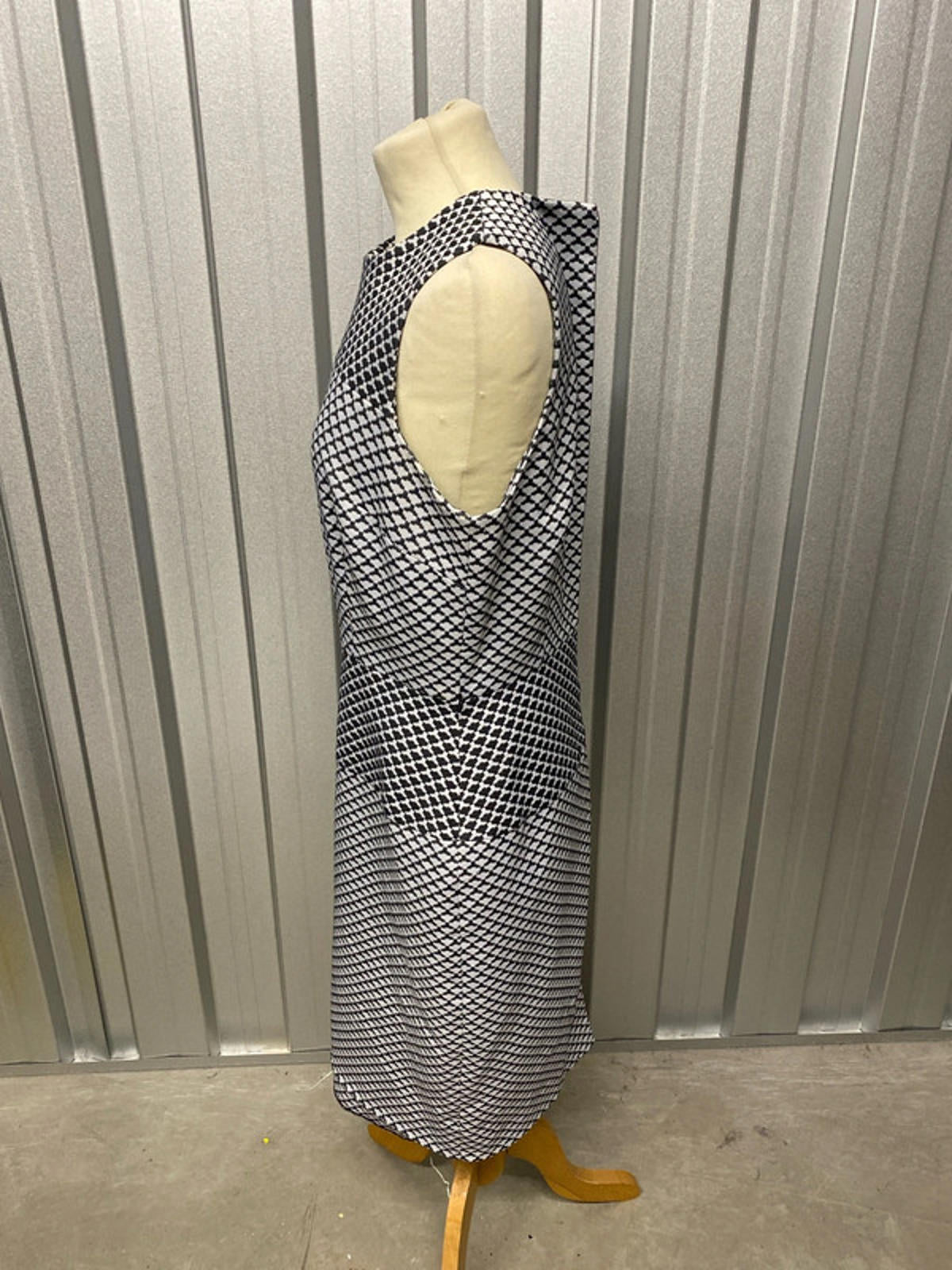 Calvin Klein black and white patterned dress