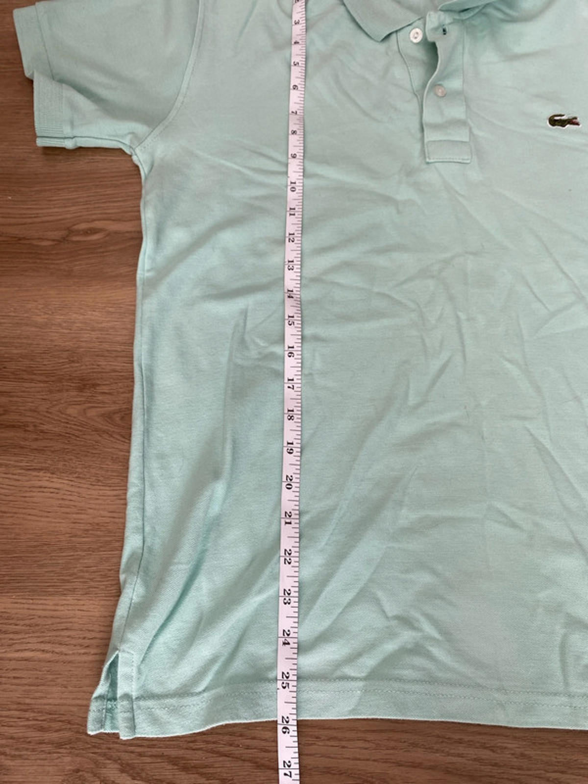 Lacoste mint coloured polo shirt medium