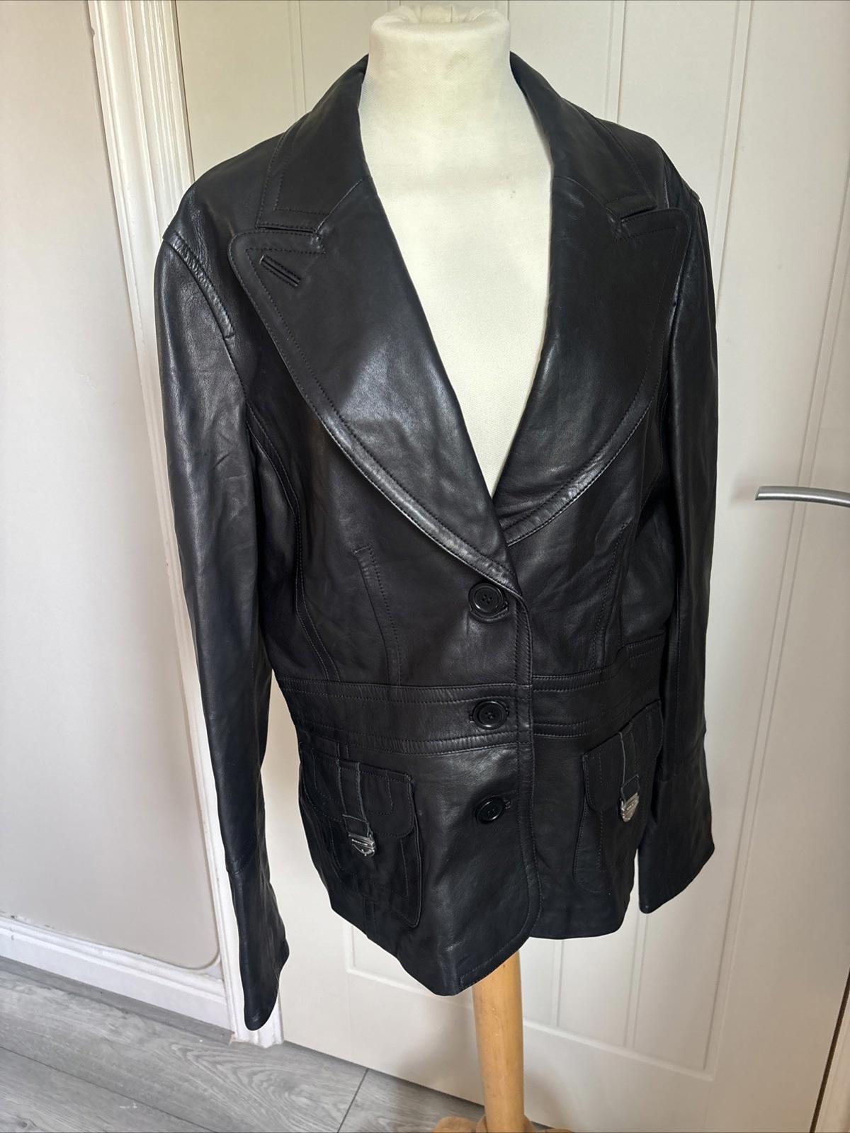 Karen Millen 100% Real Leather Jacket Uk 16