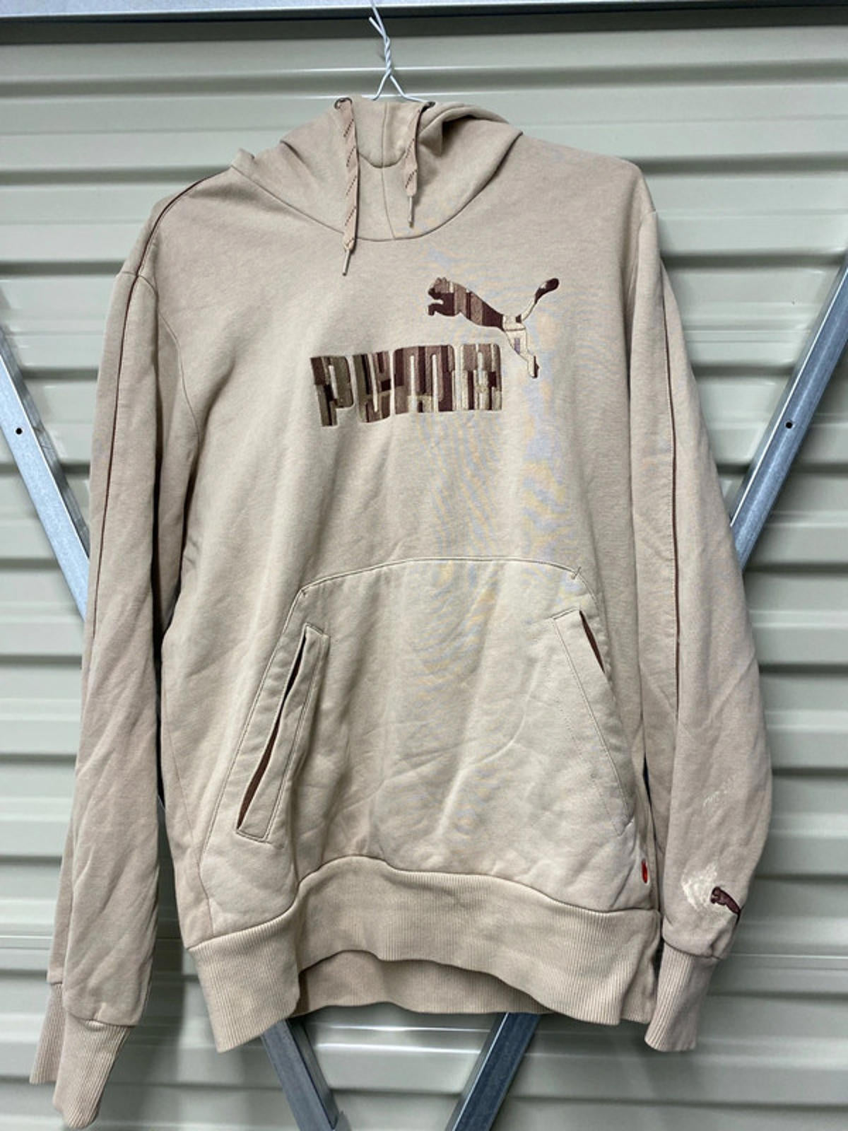 Puma Hoodie small retro style Tan coloured