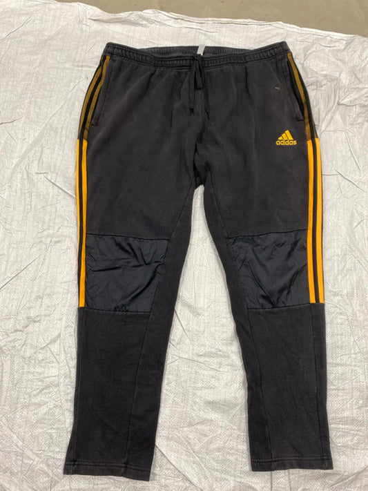 Adidas black with orange stripes 2XL