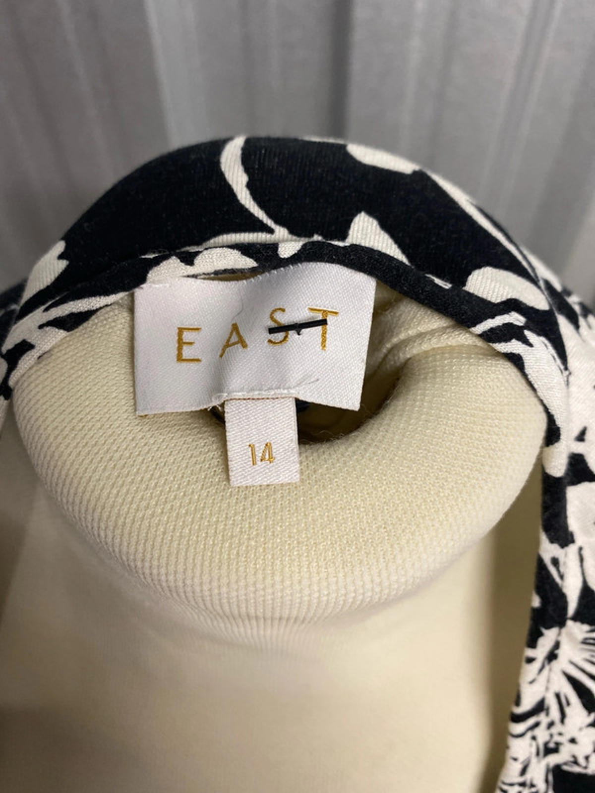East Dress size 14 black and white pattern