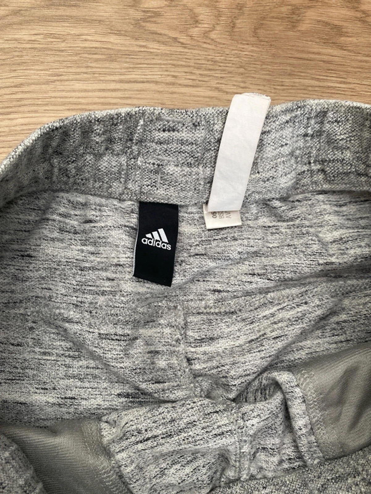 Adidas grey joggers with black flecks small