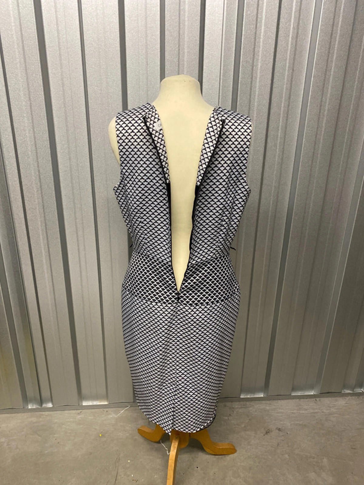 Calvin Klein black and white patterned dress