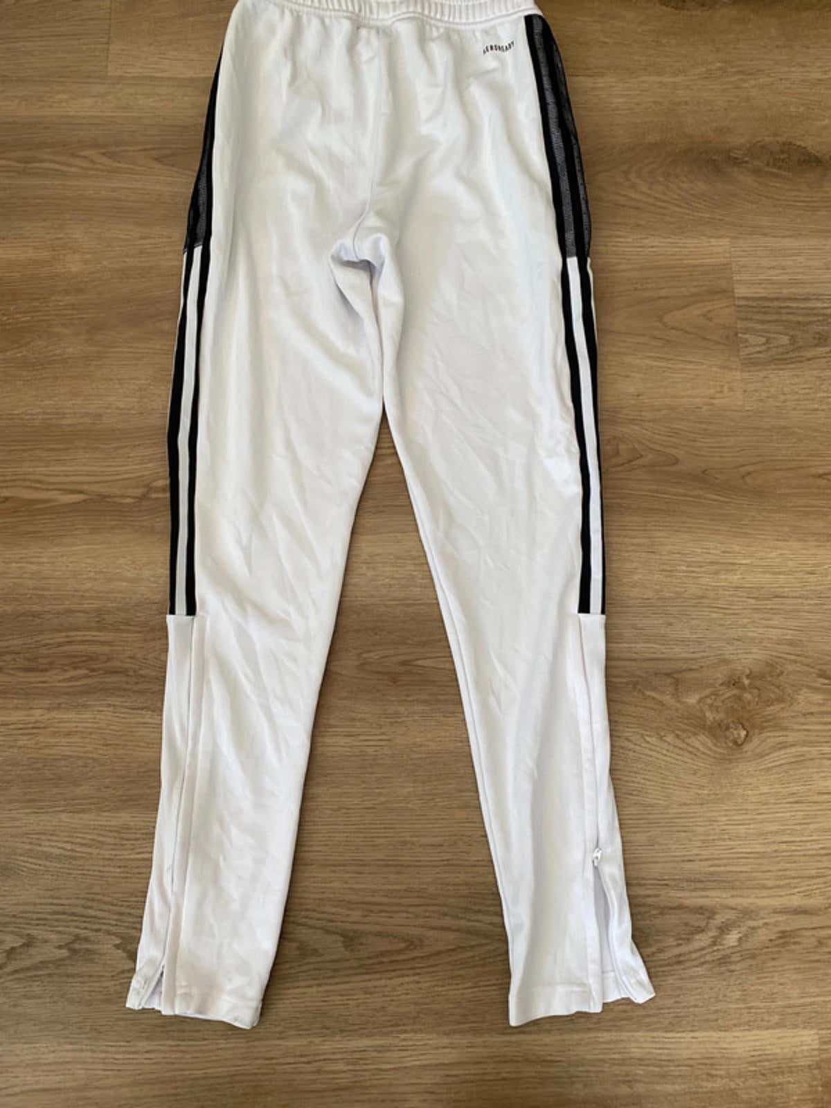 Adidas xs Aero Ready jogging bottoms white and black