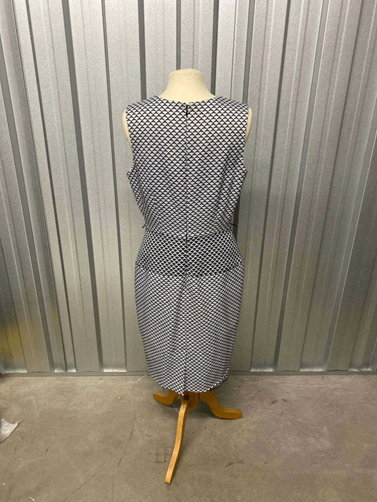 Calvin Klein black and white patterned dress