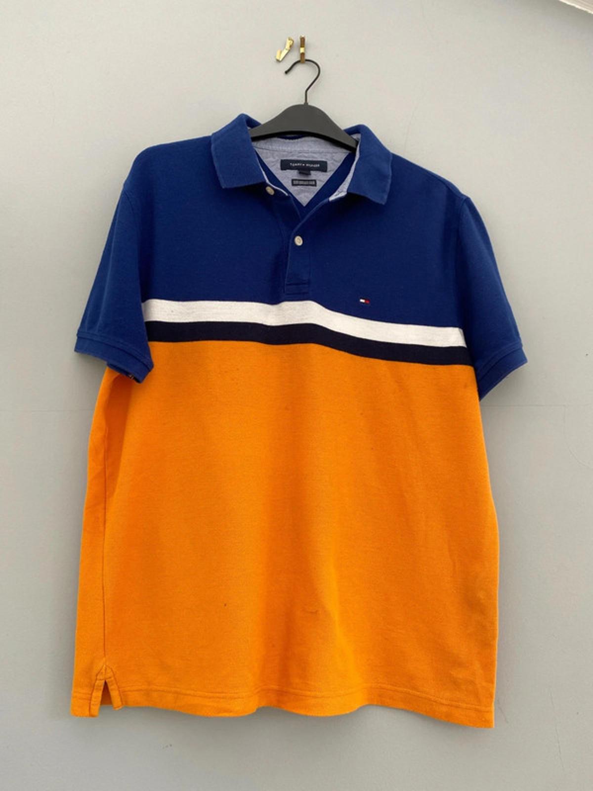 Tommy Hilfiger polo shirt large blue/orange