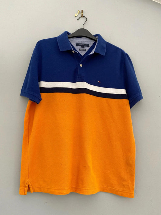 Tommy Hilfiger polo shirt large blue/orange