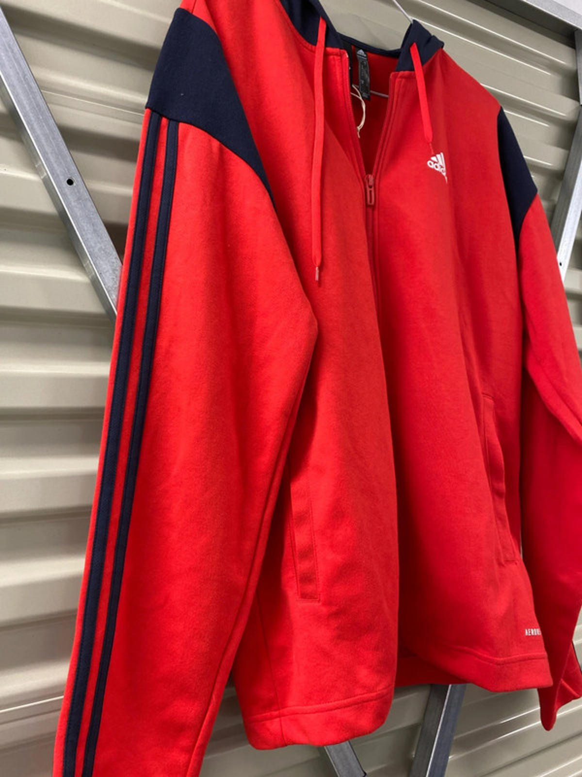Adidas Aeroready zipped Hoodie Red/blue small