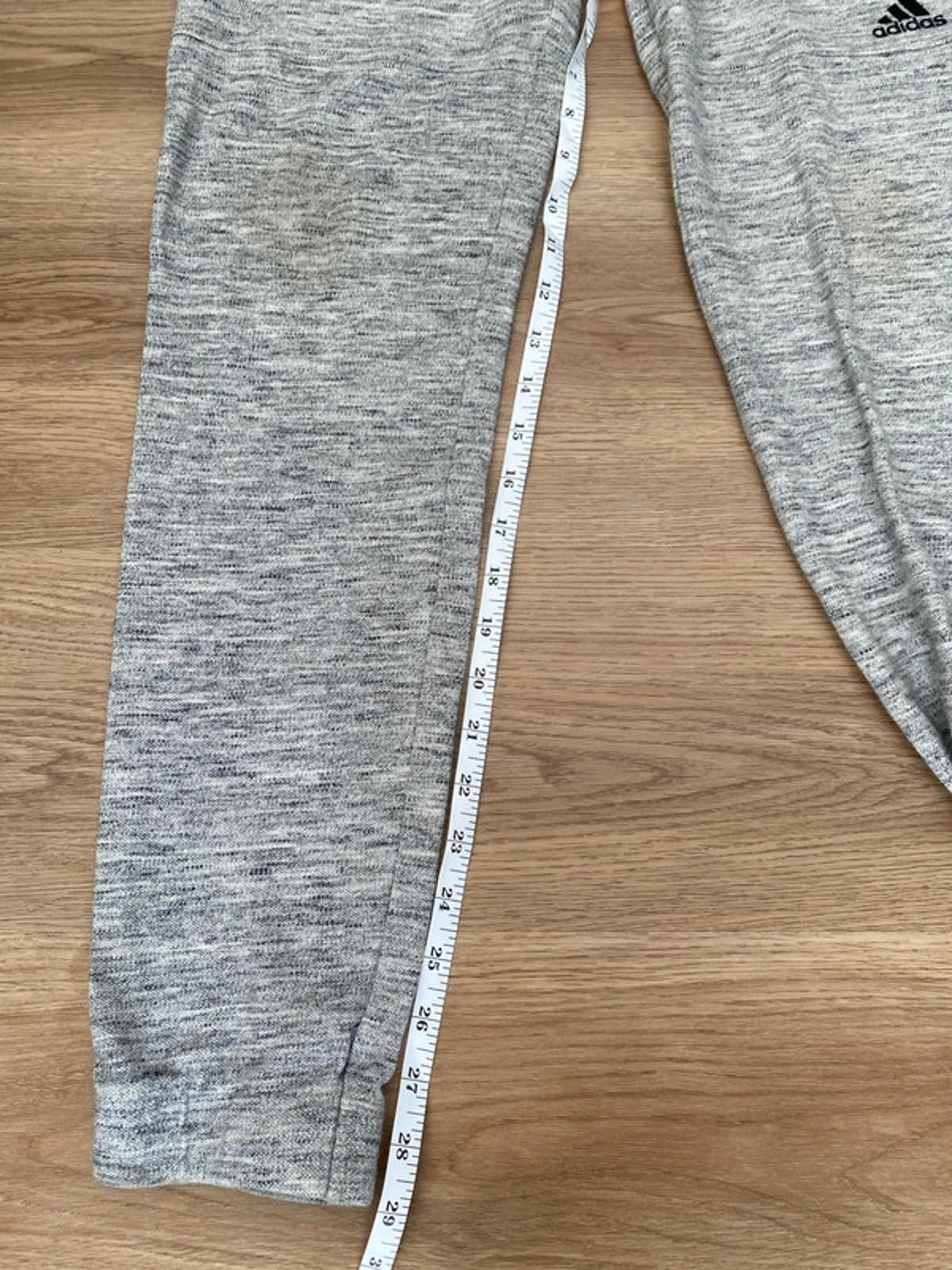 Adidas grey joggers with black flecks small