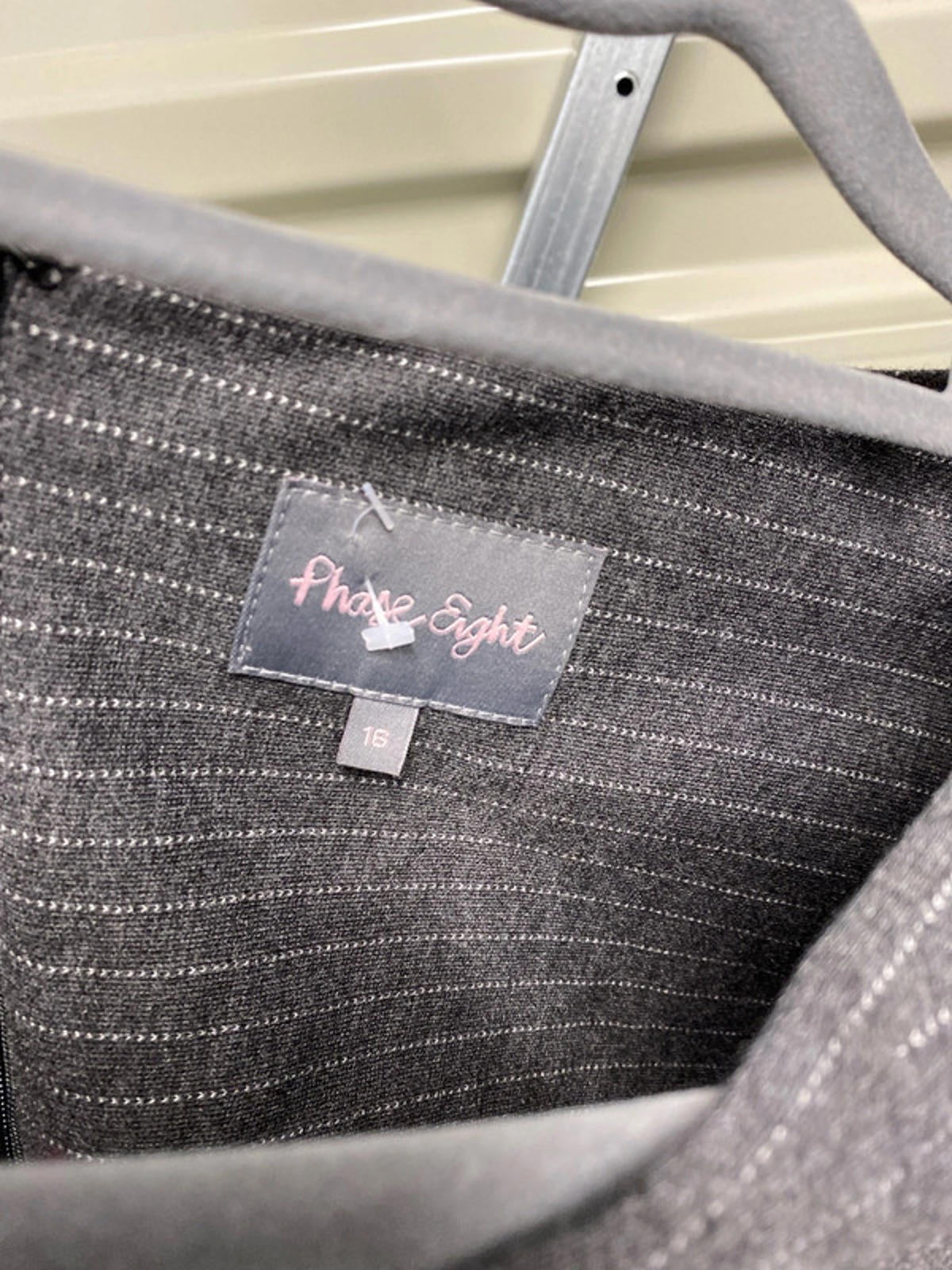 Phase Eight Grey Dress with pin striped 16