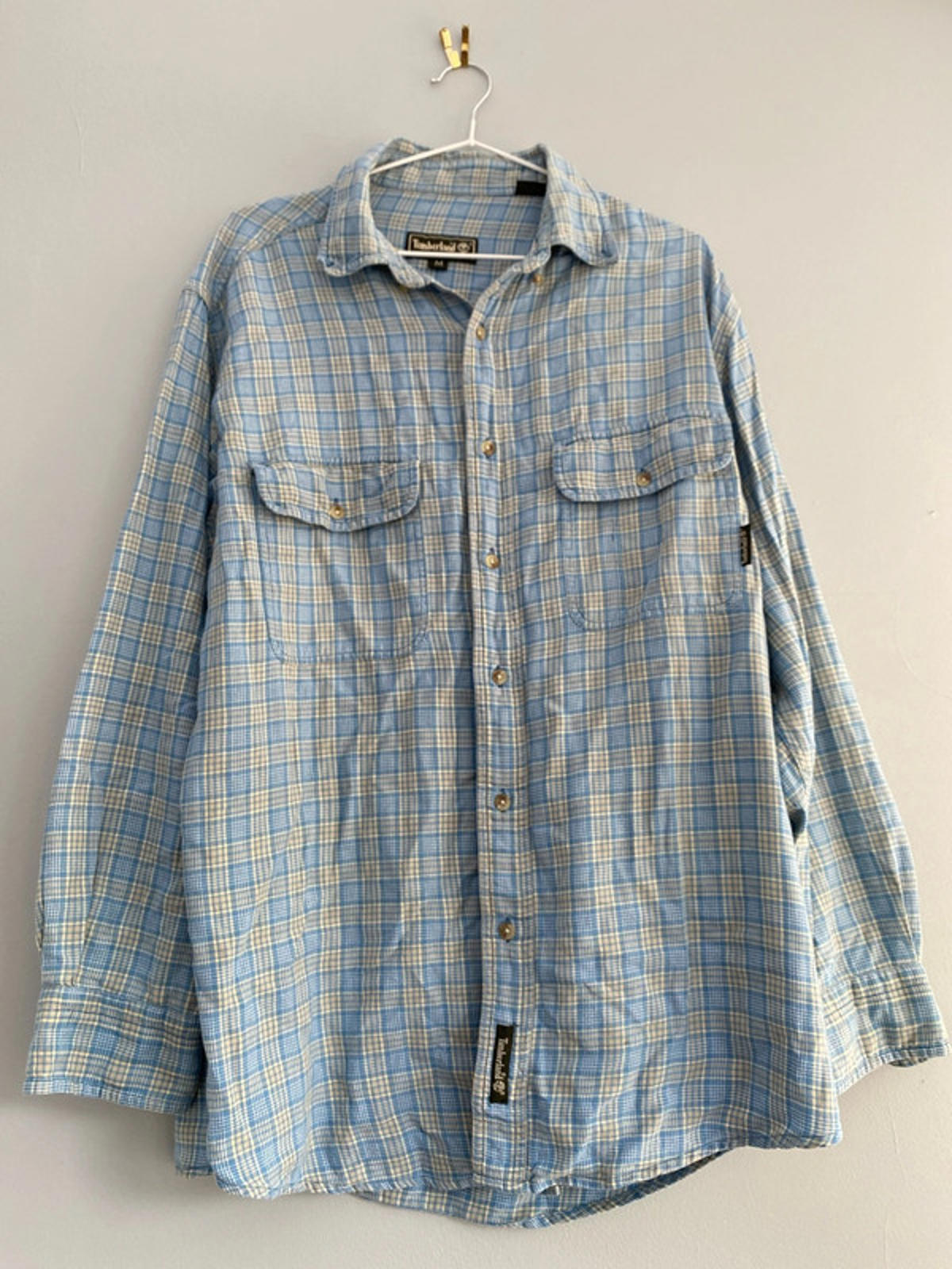 Timberland Cotton shirt medium blue / tan checked