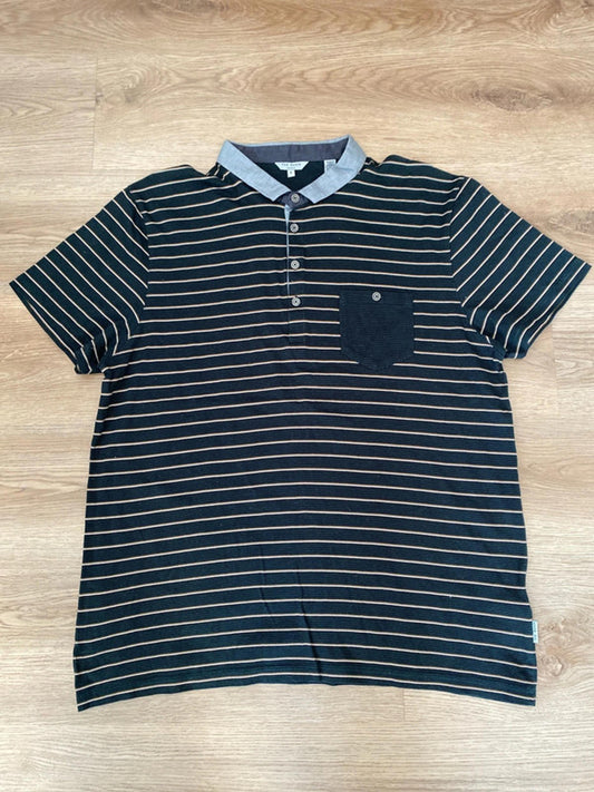 Ted Baker polo Shirt green with stripes Size 6 (large)