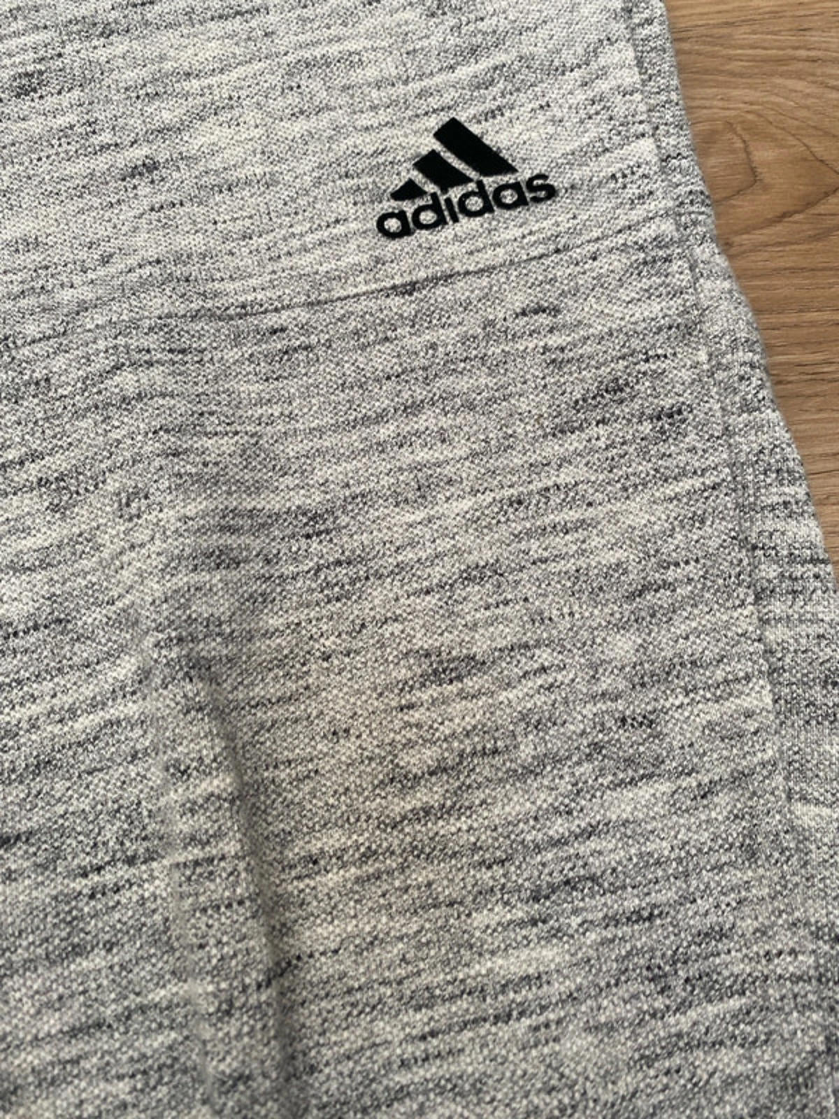 Adidas grey joggers with black flecks small