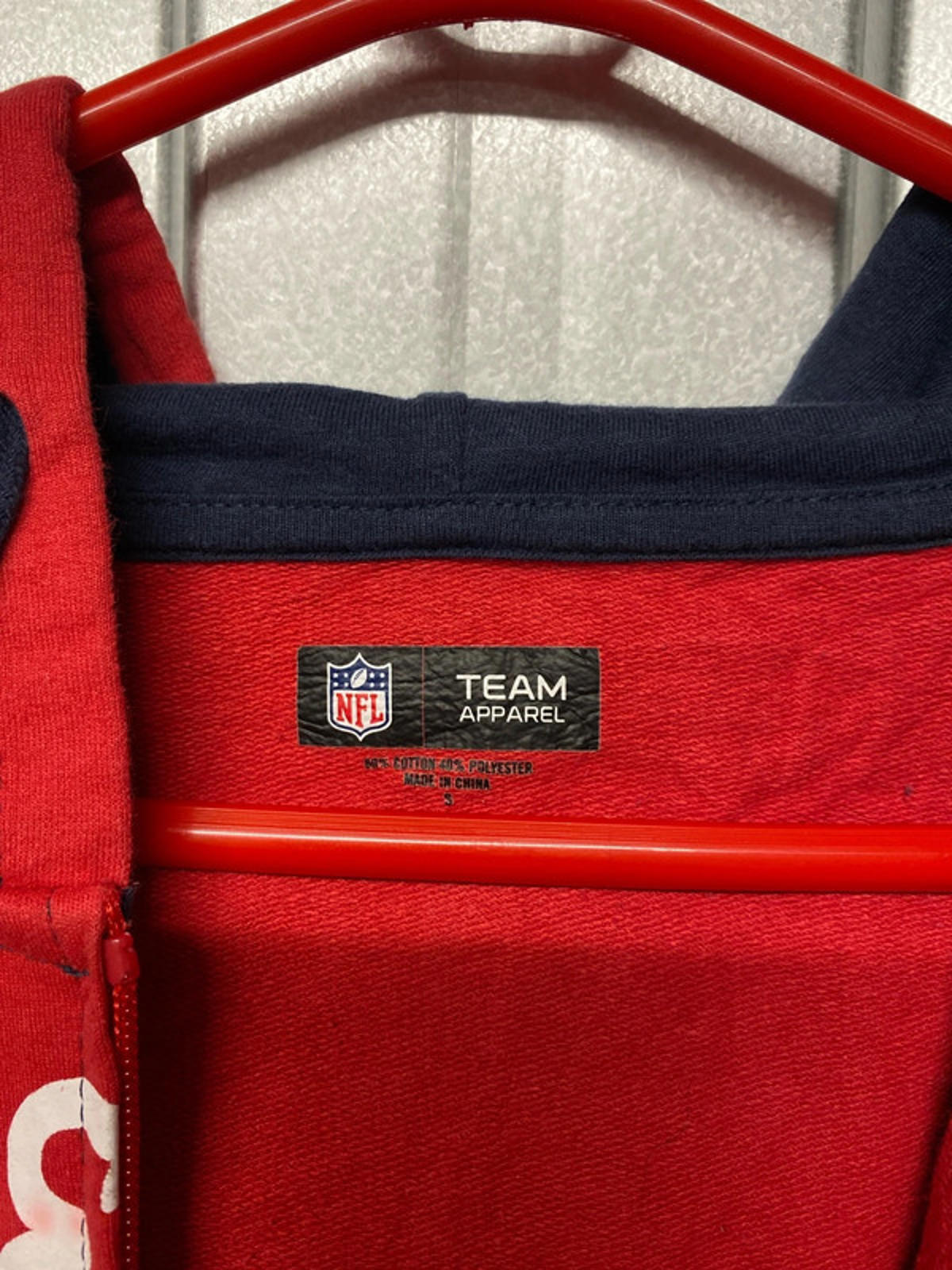 NFL full zip Hoodie red/blue small
