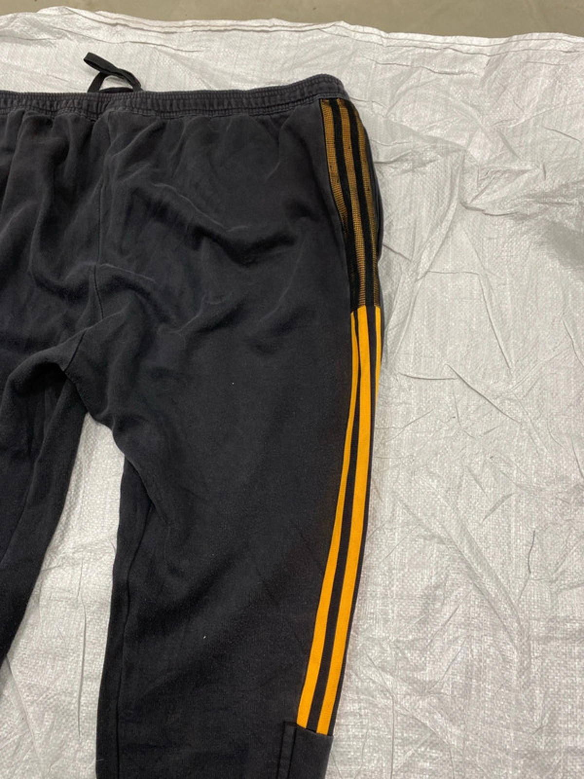 Adidas black with orange stripes 2XL