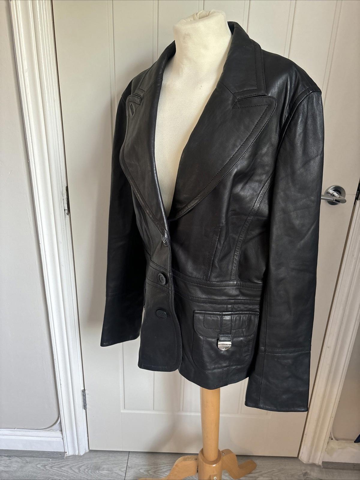 Karen Millen 100% Real Leather Jacket Uk 16
