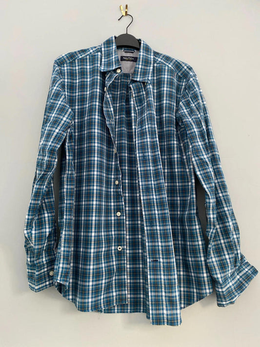 Nautica Long sleeve checkered shirt medium