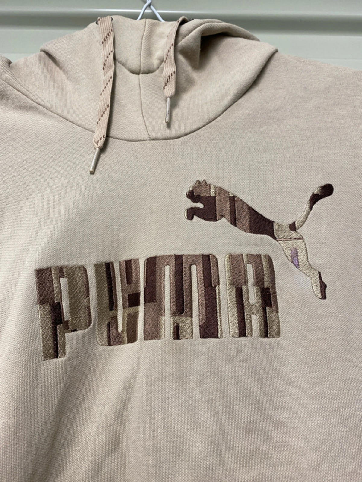 Puma Hoodie small retro style Tan coloured
