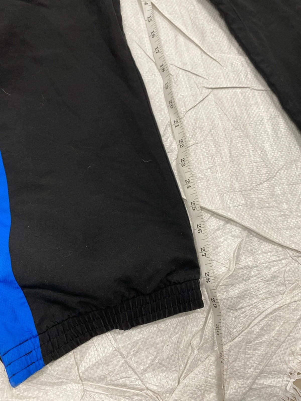 Adidas XL black joggers with blue and white