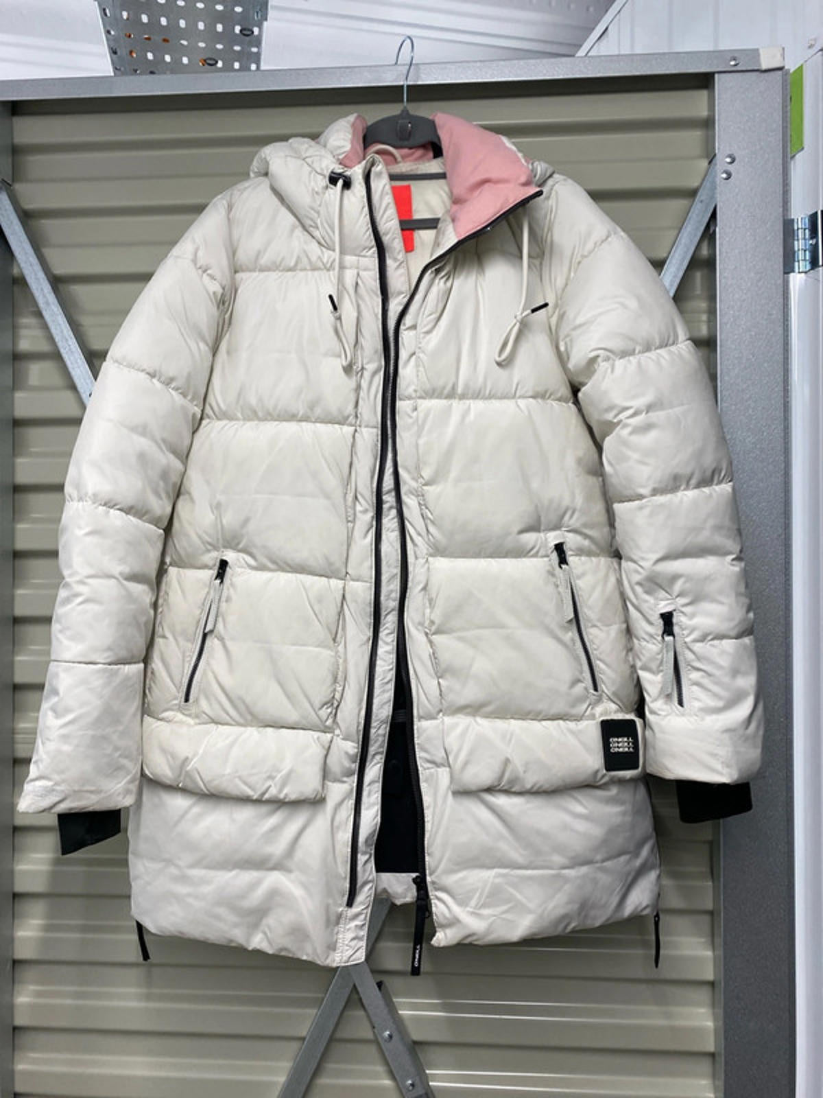 O’Neill Hyperdry  ski jacket / winter coat / puffer coat cream/pink medium