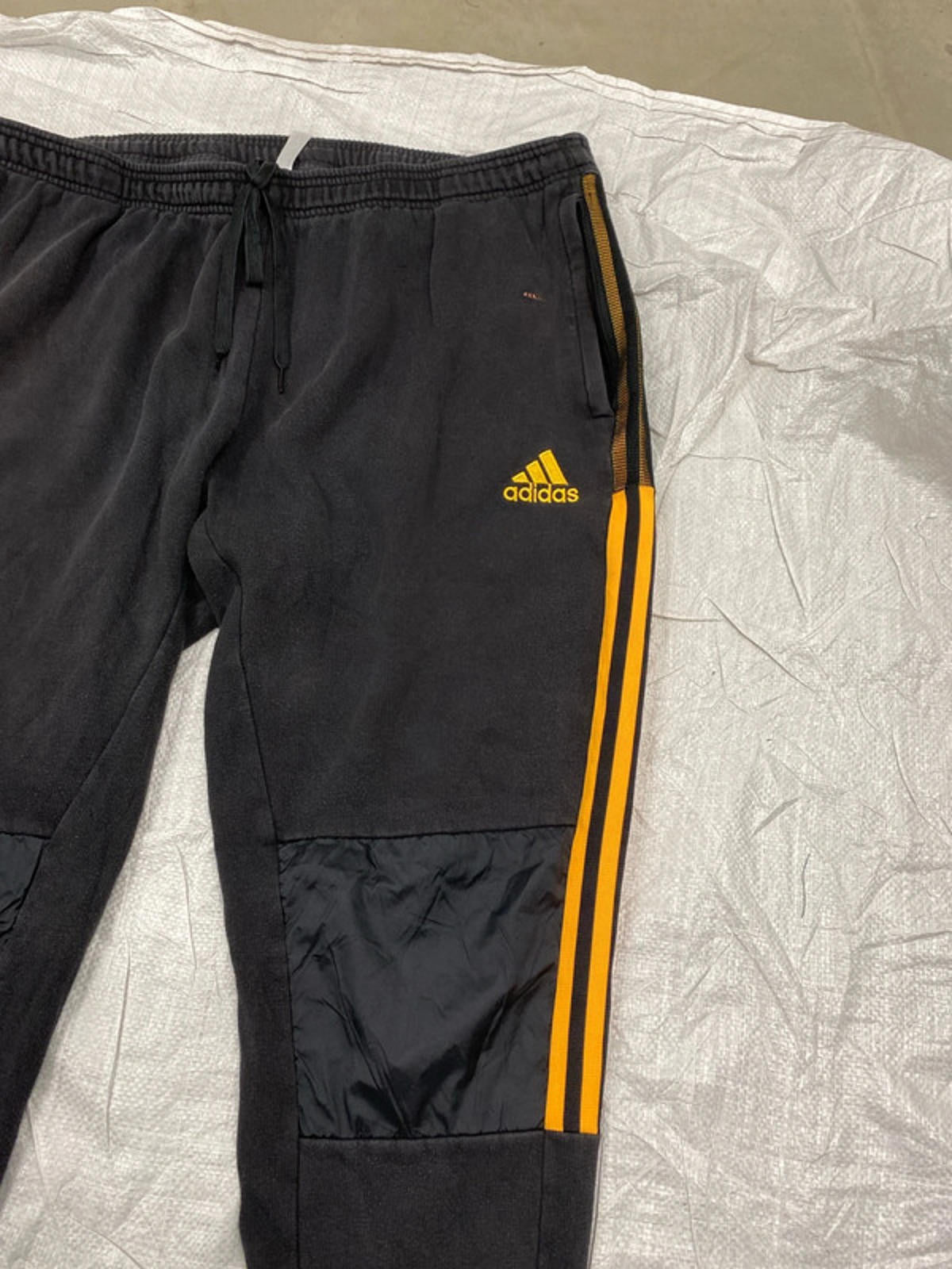 Adidas black with orange stripes 2XL