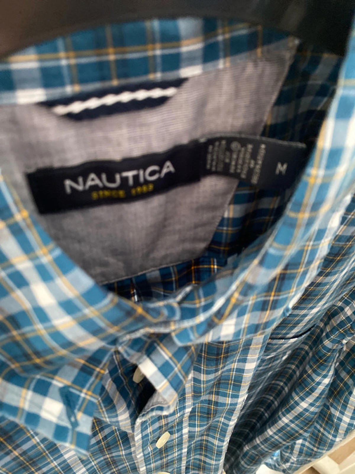 Nautica Long sleeve checkered shirt medium