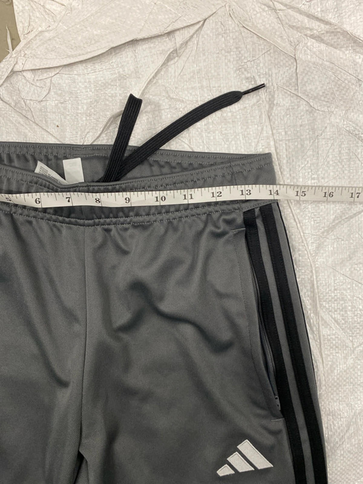 Adidas Aeroready sports joggers grey black stripes small