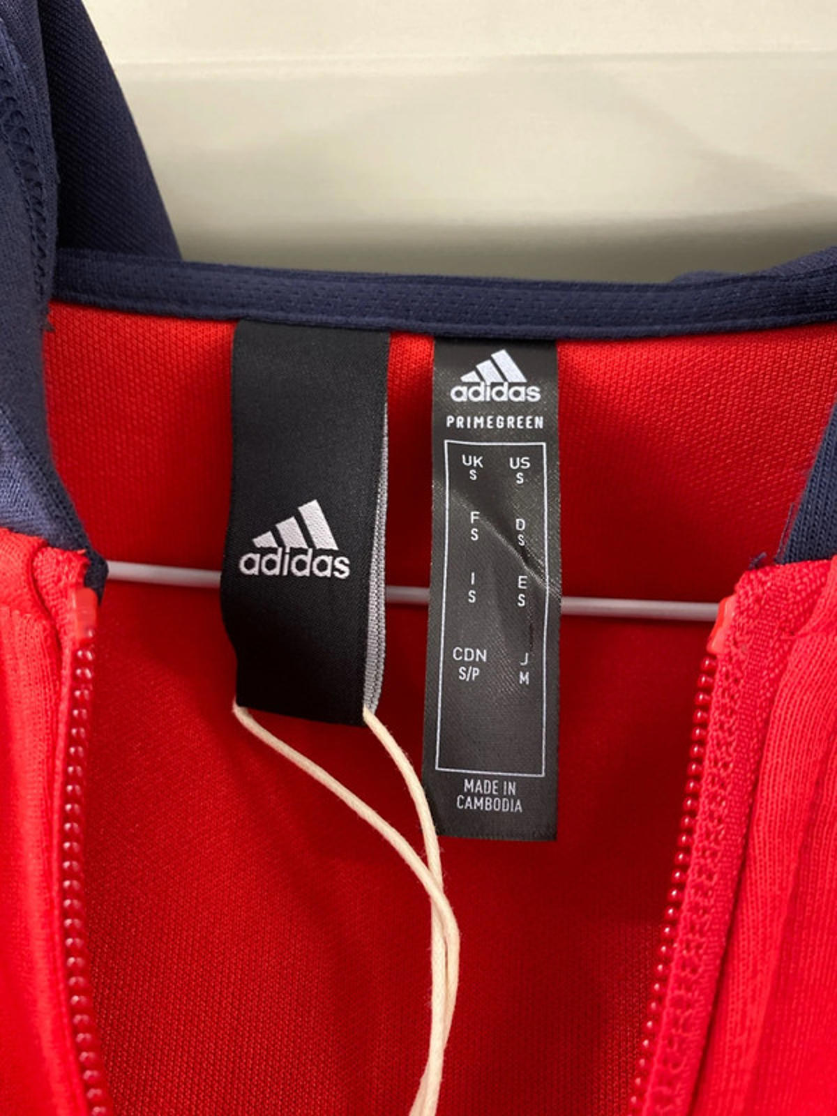 Adidas Aeroready zipped Hoodie Red/blue small