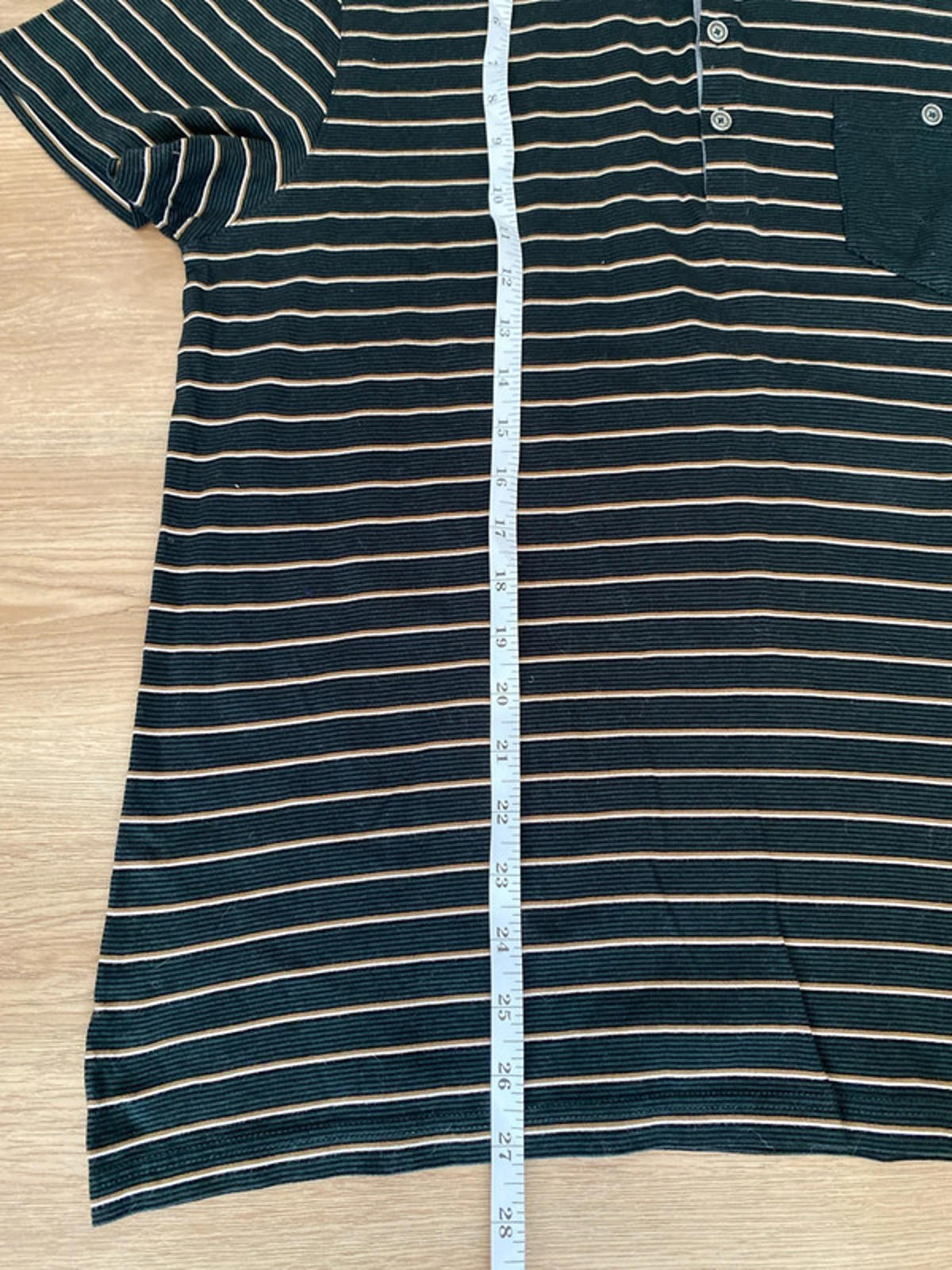 Ted Baker polo Shirt green with stripes Size 6 (large)