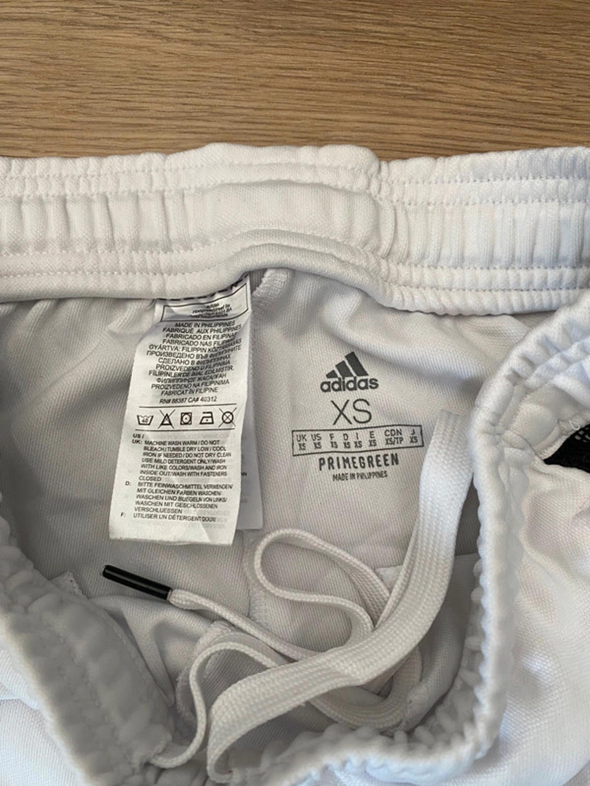 Adidas xs Aero Ready jogging bottoms white and black