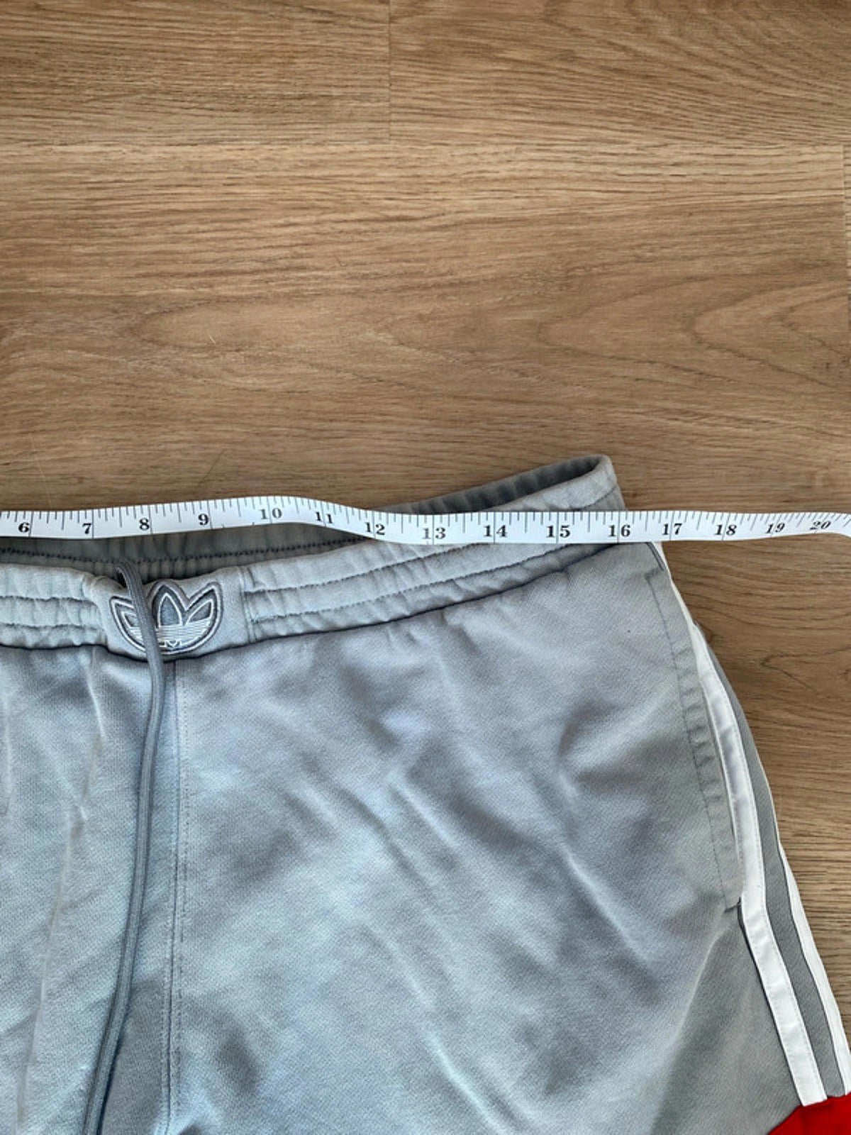 Adidas large soft shorts grey and red