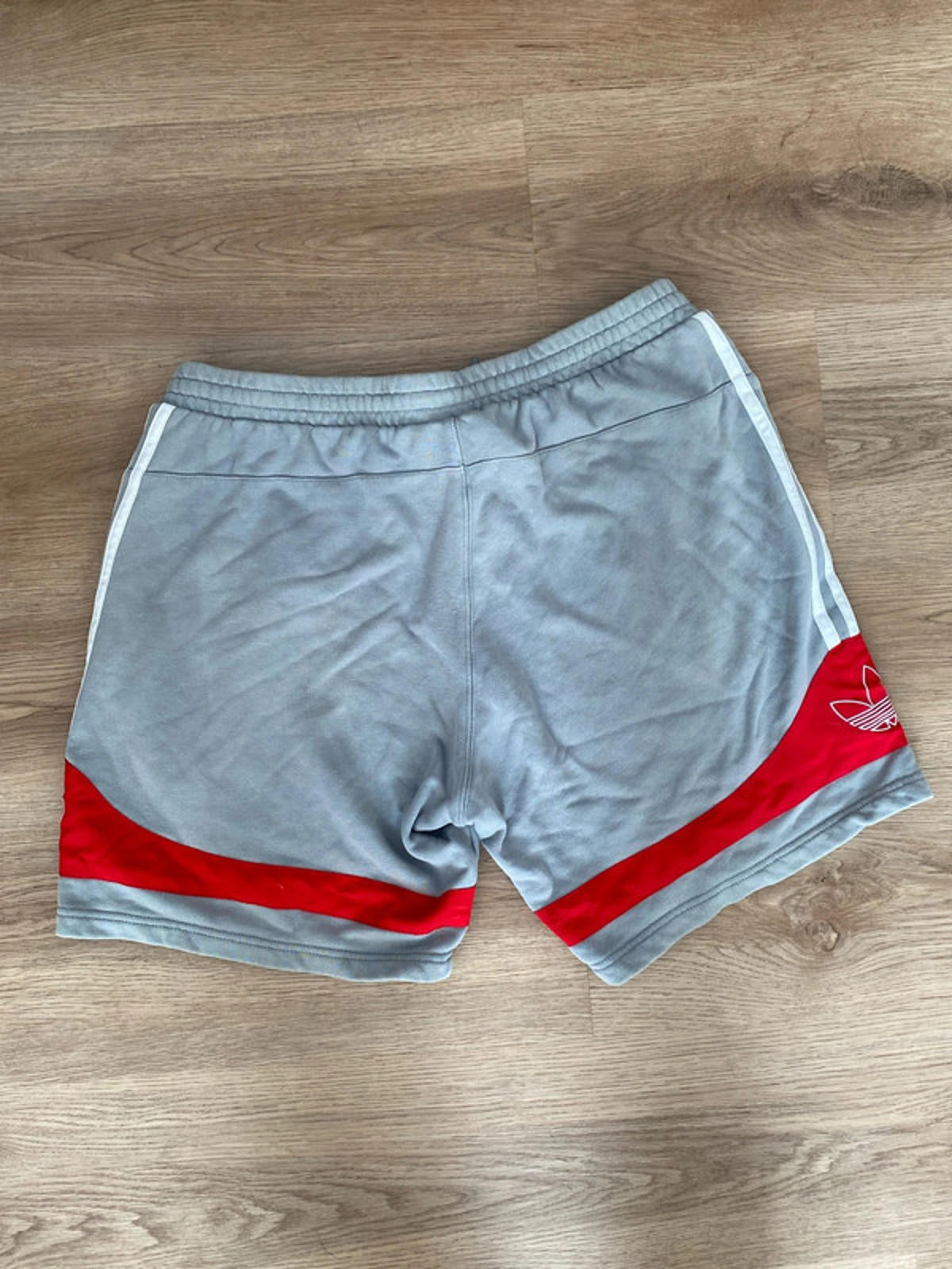 Adidas large soft shorts grey and red