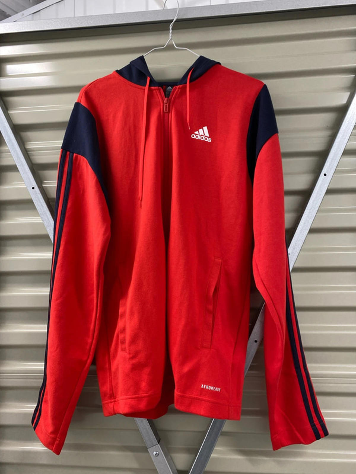 Adidas Aeroready zipped Hoodie Red/blue small