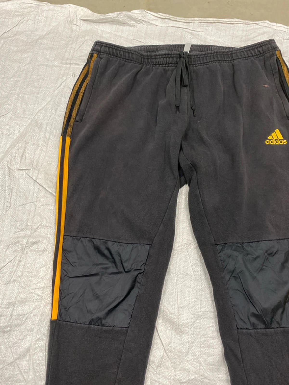 Adidas black with orange stripes 2XL