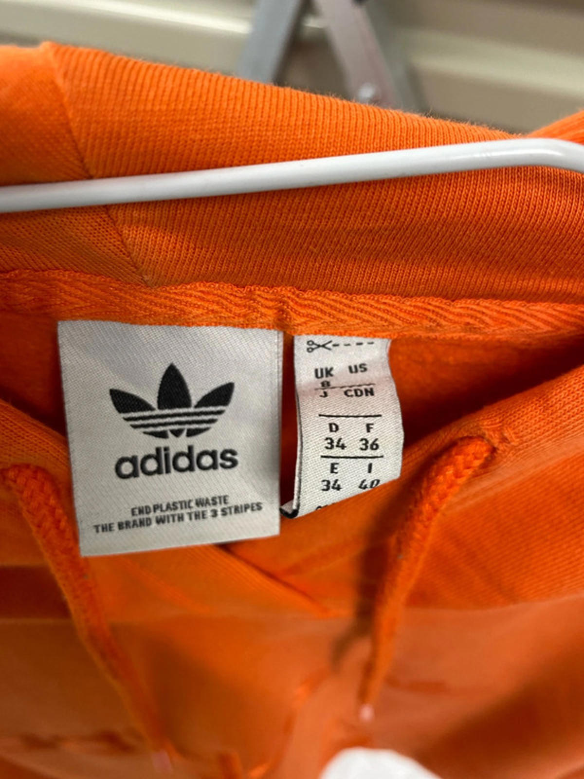 Adidas orange hoodie size 8