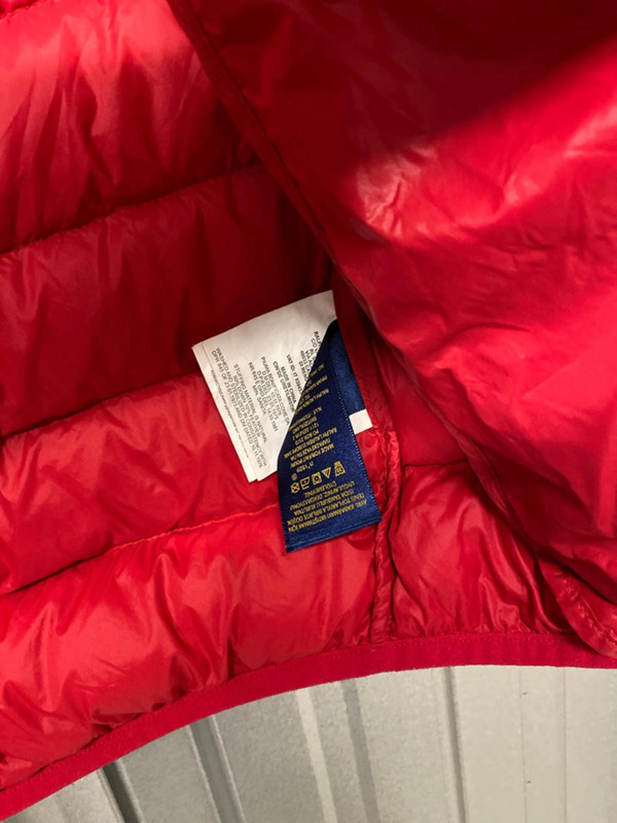 Ralph Lauren Red Puffer Gilet Medium